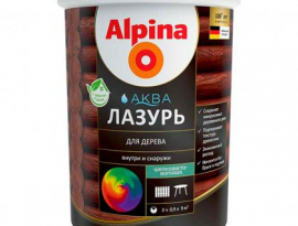 ALPINA АКВА ЛАЗУРЬ 0,9л БЕЛЫЙ