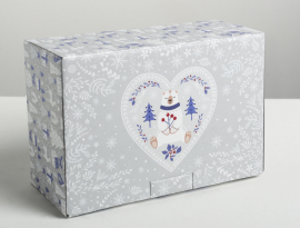 Складная коробка «Новогодняя» 22 × 15 × 10 см