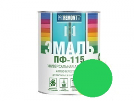 ЭМАЛЬ ПФ-115  0,9кг ЯРКО-ЗЕЛЕНАЯ ПРОРЕМОНТ