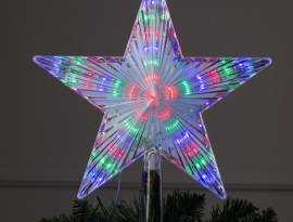 Фигура "Звезда белая ёлочная" 22*22 см, пластик, 30 LED, 240V МУЛЬТИ, шнур 2 метра