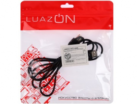 Кабель-удлинитель LuazON CAB-5, USB A (m) - USB A (f), 1.5 м, черный