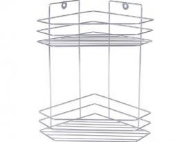 ПОЛКА для ванной угловая 2-х ярусная, 19*19*31,5 см, цвет белый