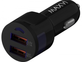 ЗАРЯДНОЕ УСТРОЙСТВО АВТОМОБИЛЬНОЕ Maxvi (CCM-522 Plus M) 2 USB, 5.2 A, 0.5 м, чёрный